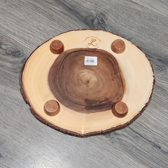 EUC Lipper International Acacia LG Bark Footed Stand - Picture 3 of 4